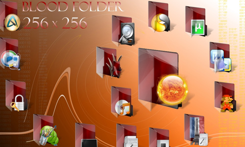 windows desktop blood folder iconset