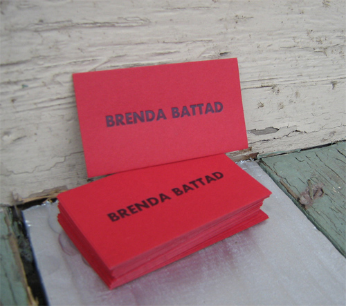 letterpress calling cards in red