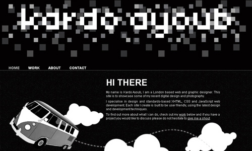 Unique Black and White Website