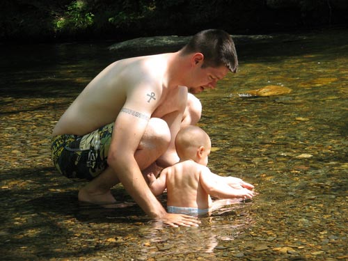 Pretty Playful Father and Child Photo