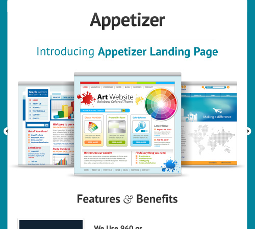 appetizer landing page