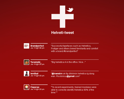 helveti-tweet website