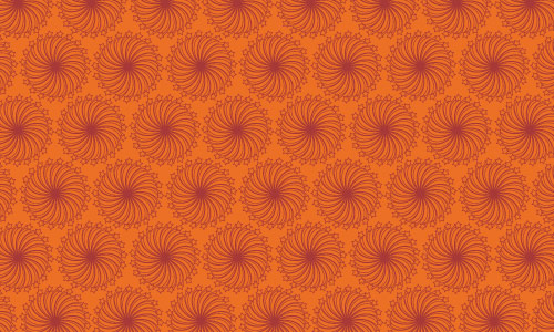 For Retro Floral Orange Pattern