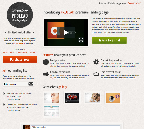 prolead landing page