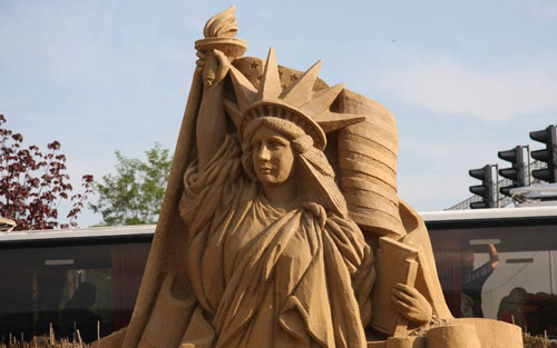 The Statue of Liberty in Sand Sculpture