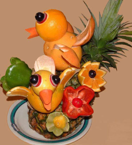 Birds on Food Art