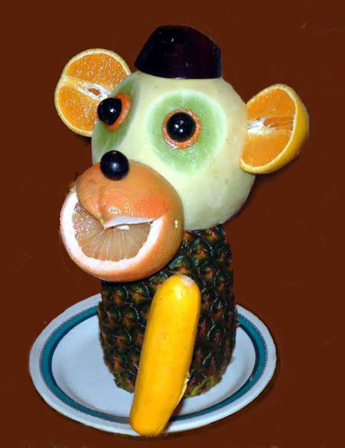 Monkey on Food Art