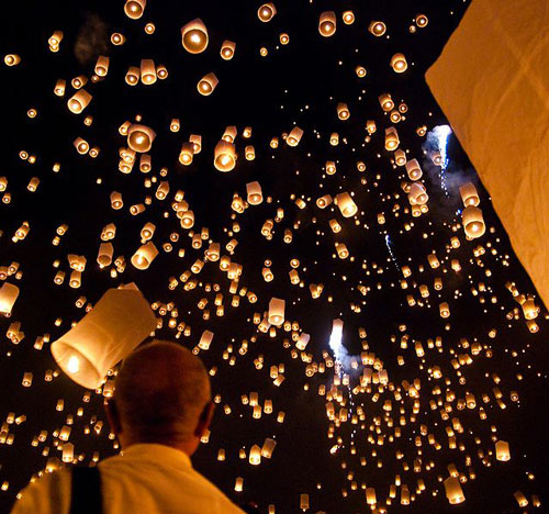 Magnificently Planned Sky Lantern Flight. 