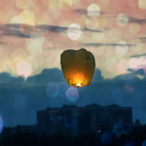 Lovable Sky Lantern Photo. 