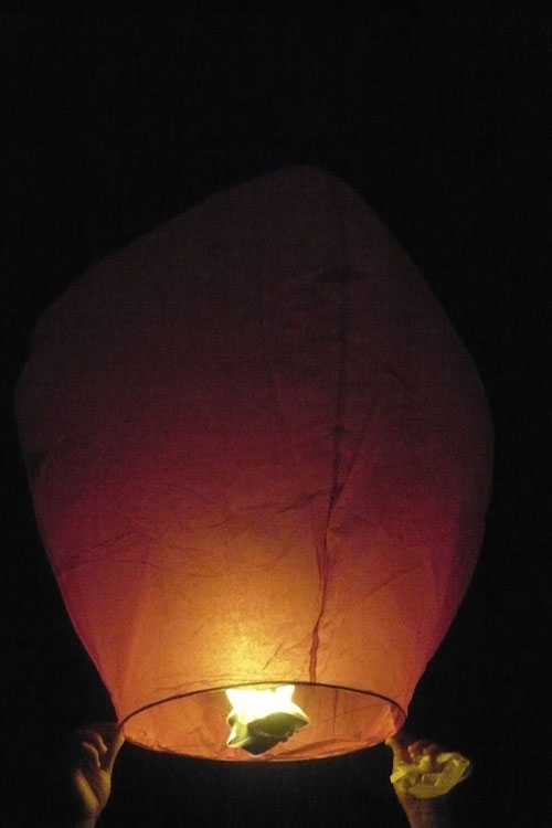 So Taking Sky Lantern Photo. 