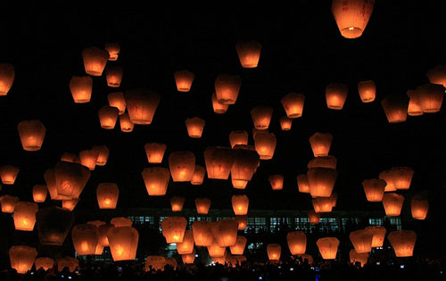 Revealing Sky Lantern Flight. 