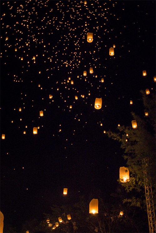 flying sky lantern pictures