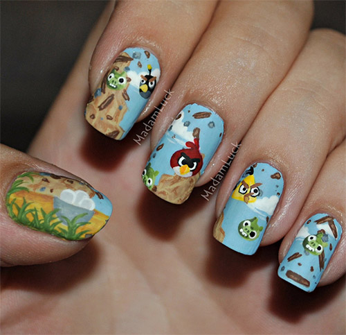 angry birds nail art