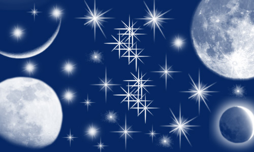Beautiful Moon and Star Brushes