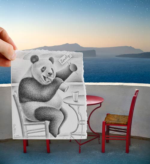 Funny Pencil vs Camera Artwork