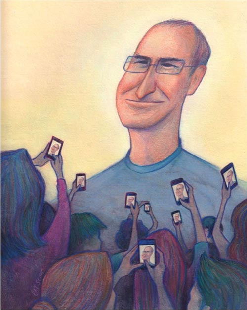 Welcoming Steve Jobs Illustration