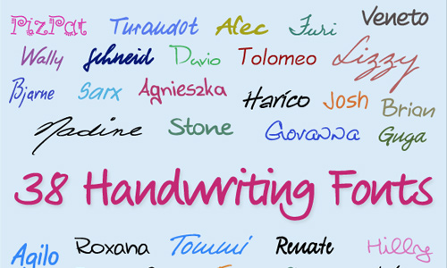 Handwriting fonts