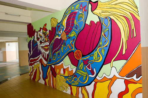 Very Colorful Mural Paint Art