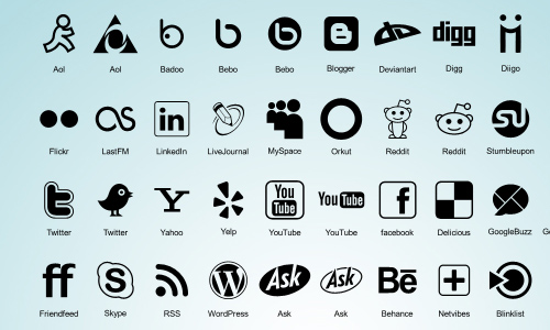 90 Social Media icons