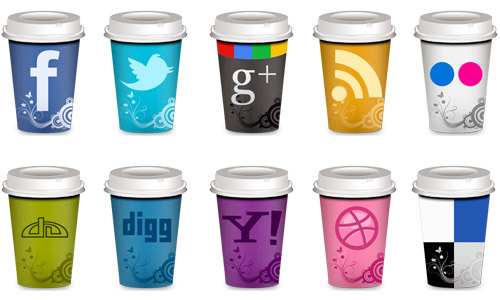 FREE Social Icons - Takeout Coffee Cup