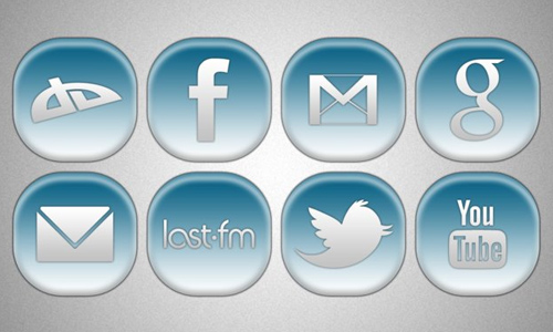 Blue Social Networks Icons