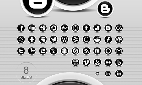 Black And White Social Icons