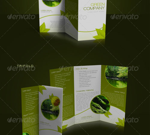 Green Trifold Brochure InDesign Template