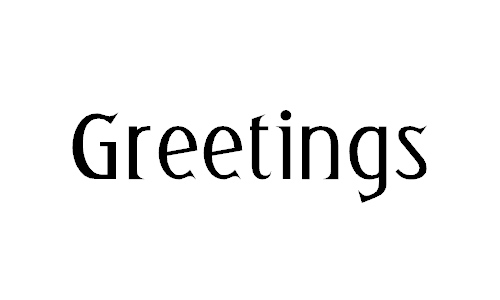 Greetings font