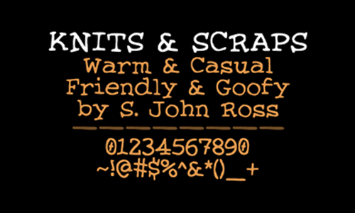 Knits and Scraps font