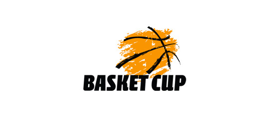 grunge basketball logo design