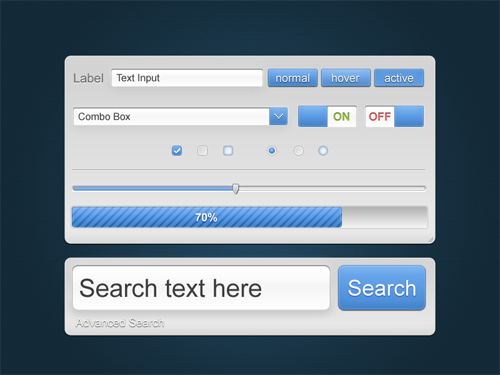 Slick UI Elements Free PSD