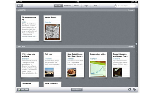 evernote ipad note previews