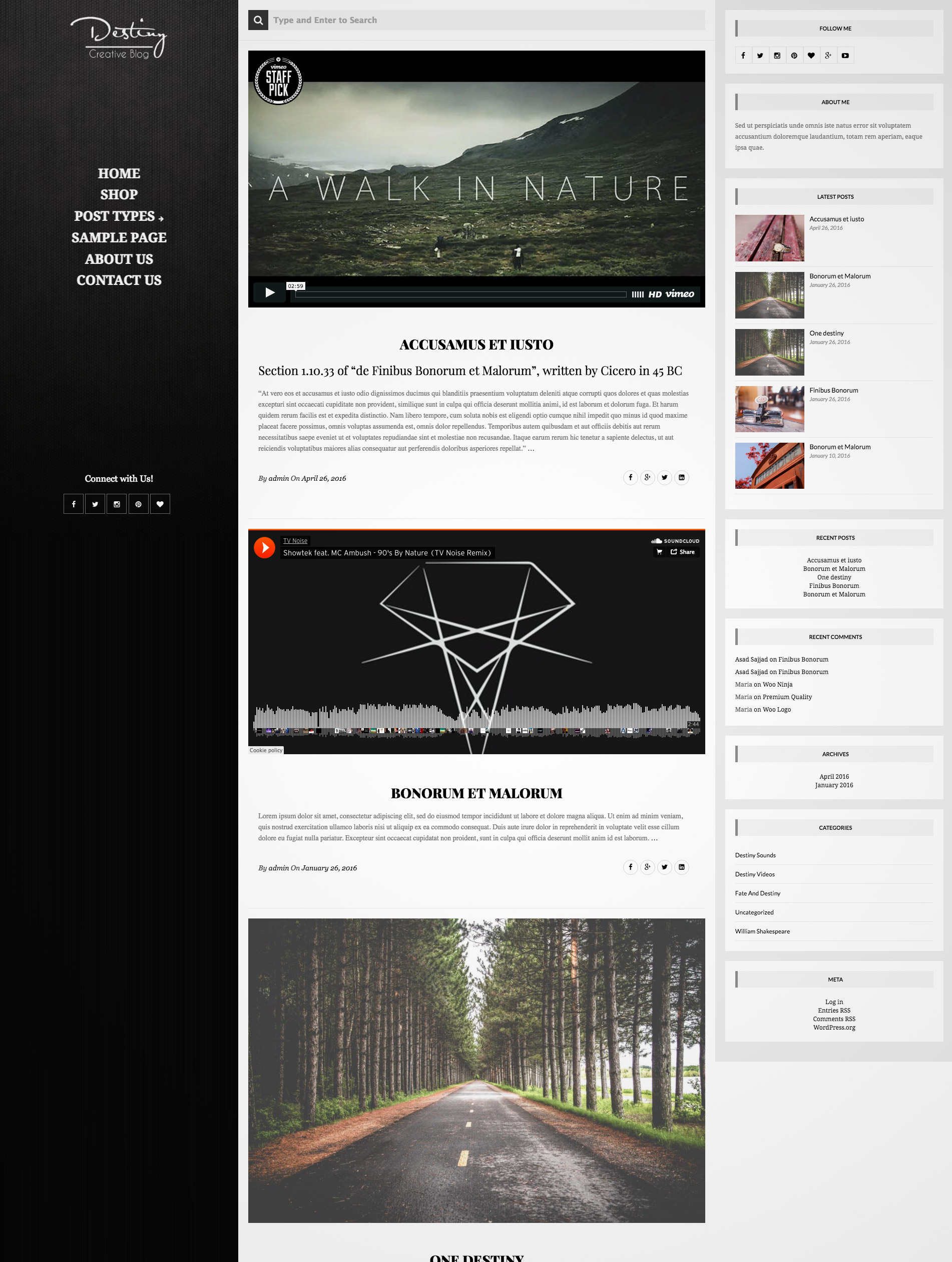 simple blogging theme