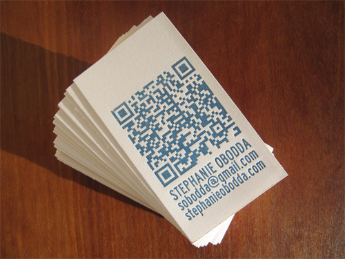 Letterpress Business Cards with QR Code
