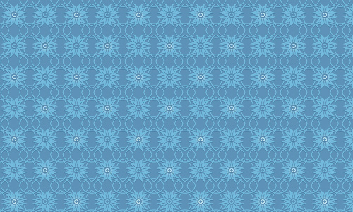 Pixel Floral in Blue