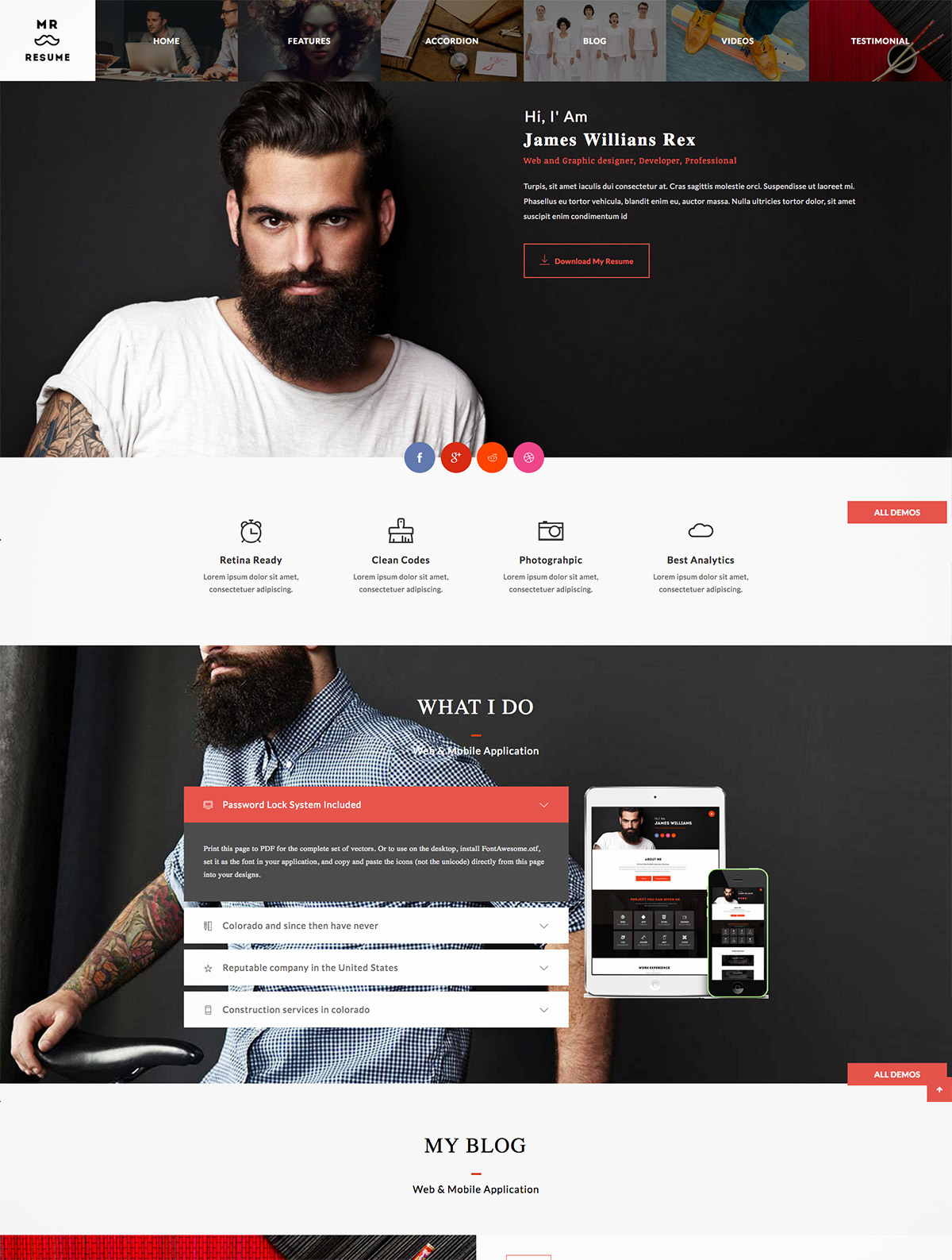 portfolio wordpress theme