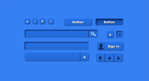 Blue UI Kit Set PSD