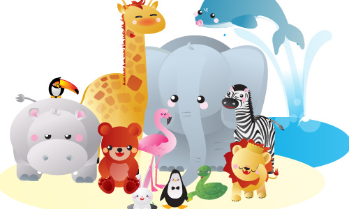 Free Vector Kawaii Zoo Animals