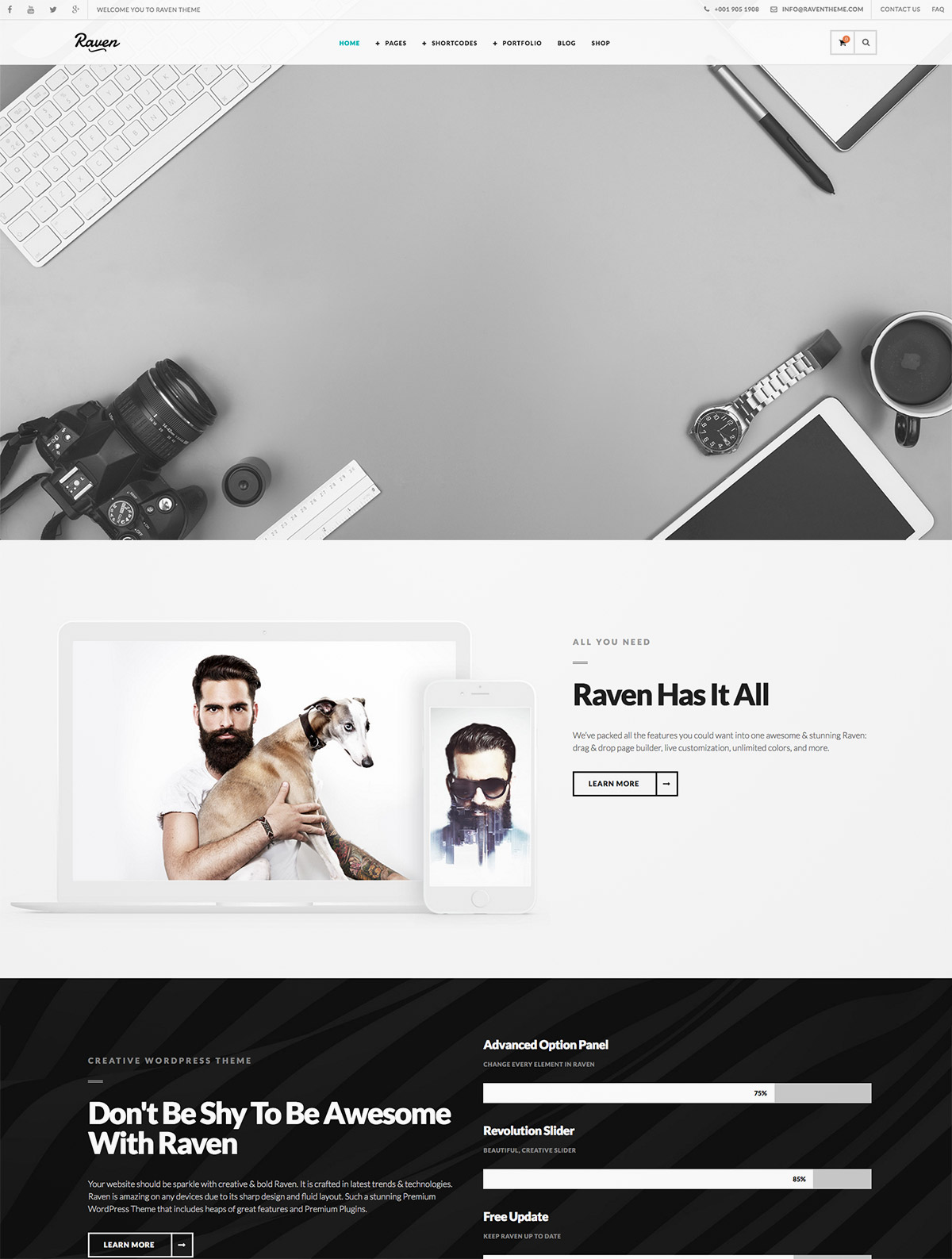 artist theme minimalist free wordpress