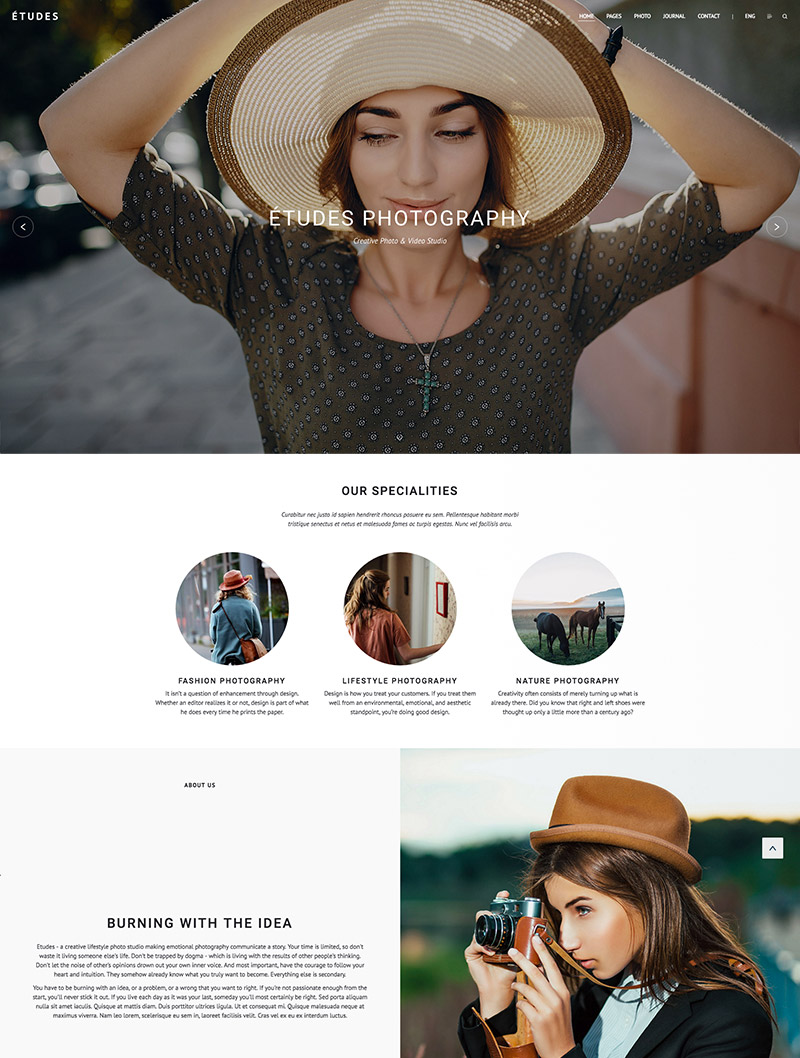 premium photography wordpress