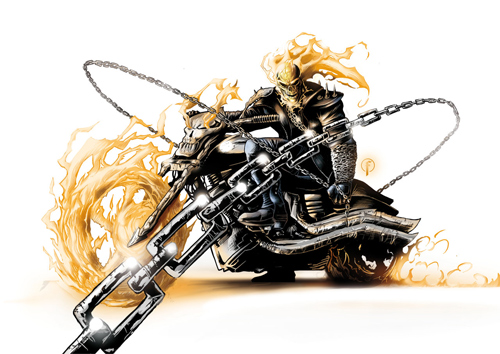 ghost rider drawings in color