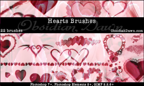 Hearts Photoshop Brushes