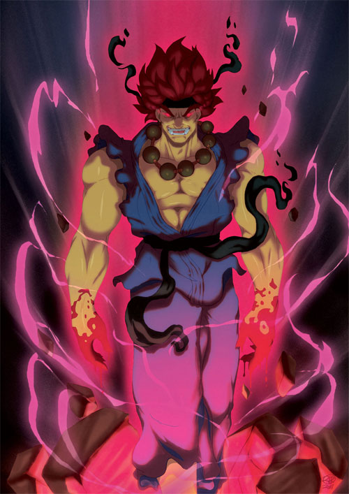 Demon Akuma Street Fighter Graphic · Creative Fabrica