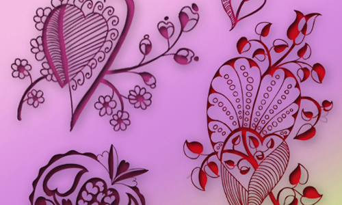 Valentine Floral Heart Brush 2