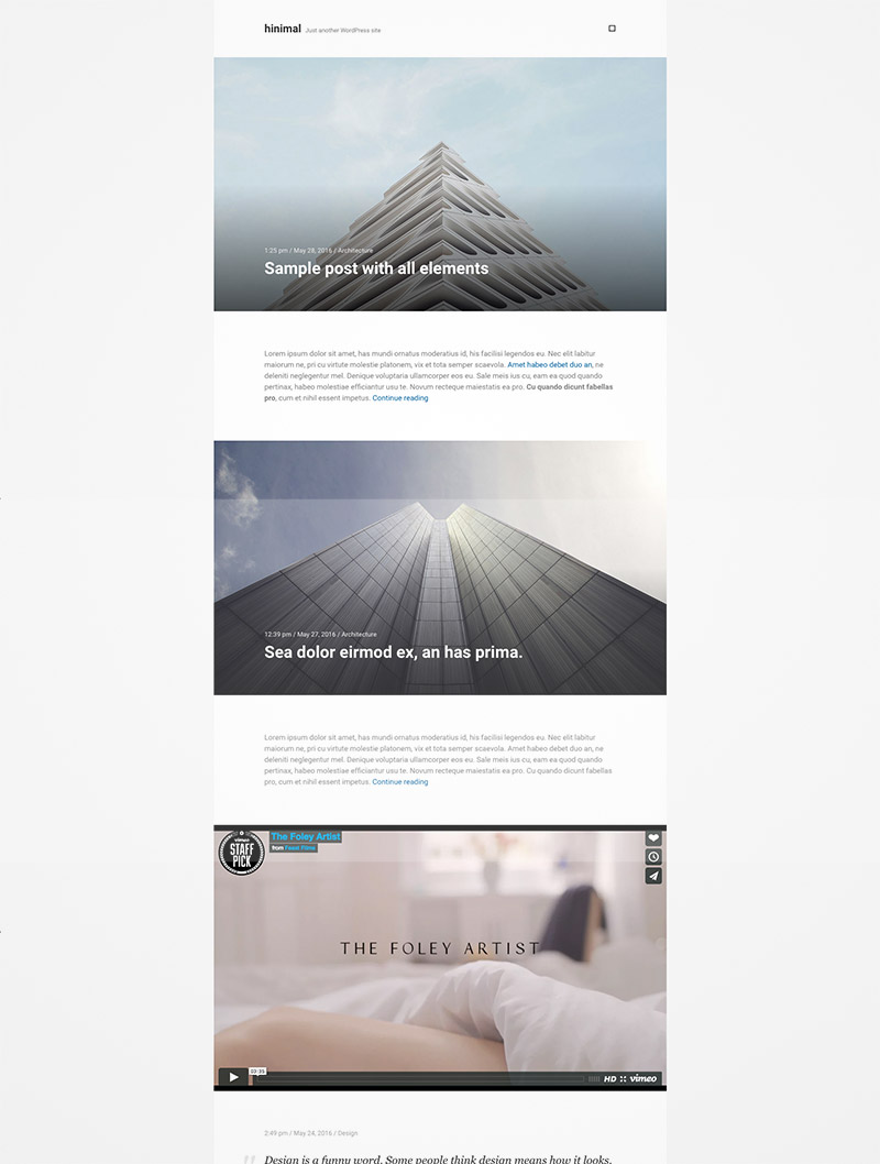 minimal blog theme