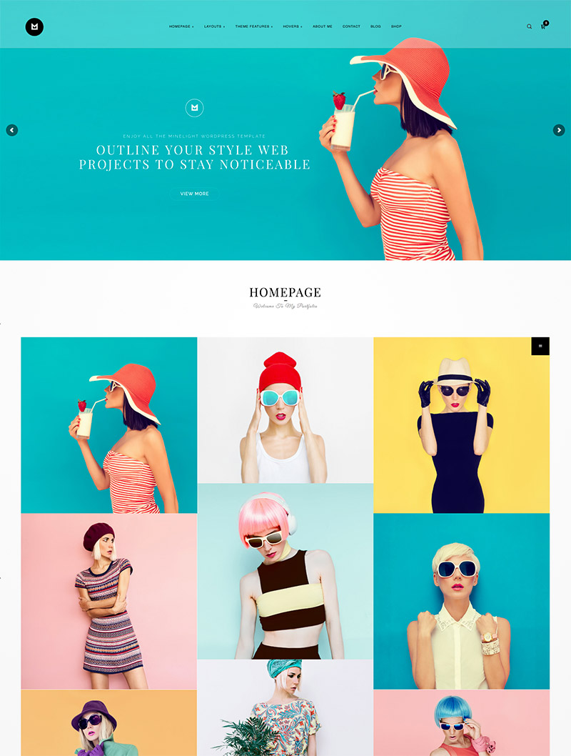 minimal portfolio wordpress