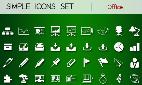 Set of simple icons OFFICE