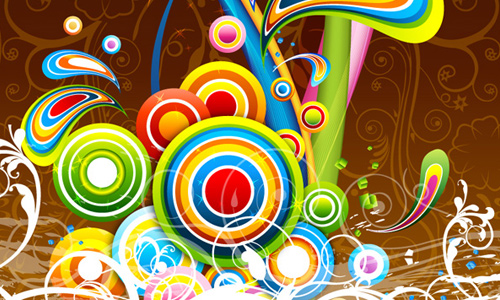 Vector Colorful Bubbly Background