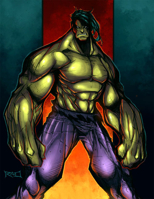 Morning Sketch - Hulk Colored