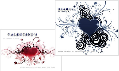 Hearts and Valentines Photoshop Brushes